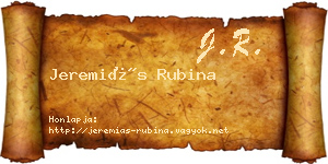 Jeremiás Rubina névjegykártya
