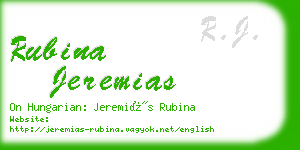 rubina jeremias business card